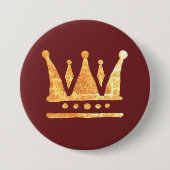 Gouden Kroon Ronde Badge Ronde Button 7,6 Cm (Voorkant)