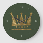 Gouden Kroon Ronde (Grote) Wandklok (Voorkant)