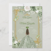 Gouden Kroon Sage Groen Mis Quince 15 Anos Jurken Kaart (Voorkant)