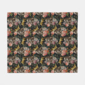 Gouden Kroon Schedel Rode Rozen Donker Gotisch Hal Fleece Deken (Voorkant (Horizontaal))