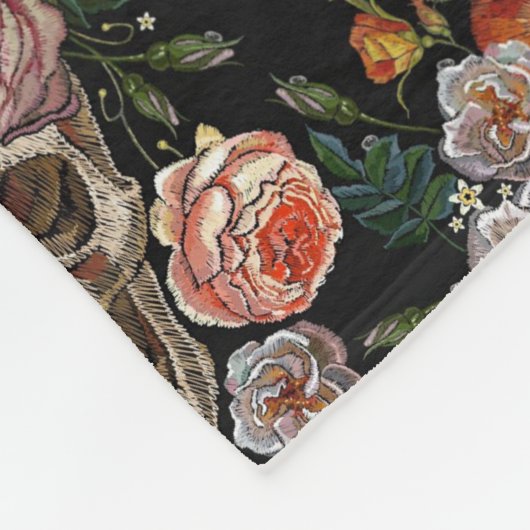 Gouden Kroon Schedel Rode Rozen Donker Gotisch Hal Fleece Deken (Hoek)