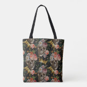 Gouden Kroon Schedel Rode Rozen Donker Gotisch Hal Tote Bag (Achterkant)