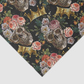 Gouden Kroon Schedel Rode Rozen Gotische Halloween Tissuepapier (Detail)