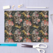 Gouden Kroon Schedel Rode Rozen Gotische Halloween Tissuepapier (Craft)