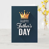 Gouden Kroon Vaderdag Kaart (Gele Bloem)