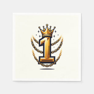 Gouden Kroonketting Drip 1 #1 1e Verjaardagsfeestj Servet
