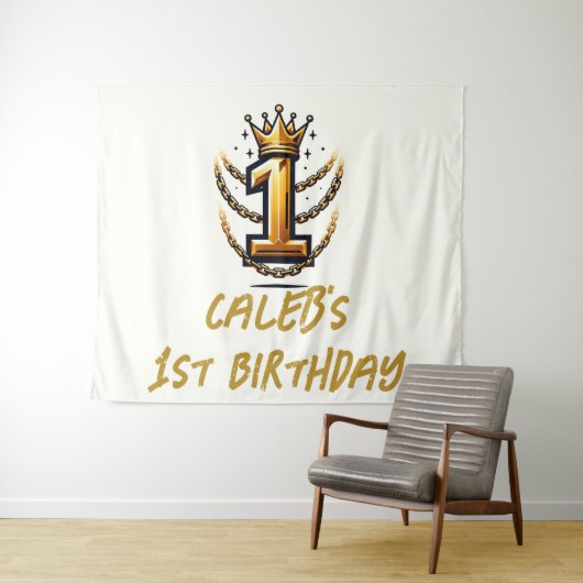 Gouden Kroonketting Drip 1 #1 1e Verjaardagsfeestj Wandkleed (In Situ (horizontaal))