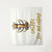 Gouden Kroonketting Drip 1 #1 1e Verjaardagsfeestj Wandkleed (Voorkant)