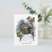  gouden kroonkroon Kinglet Briefkaart (Staand voorkant)