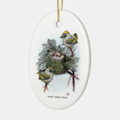 gouden kroonkroon Kinglet Keramisch Ornament (Links)