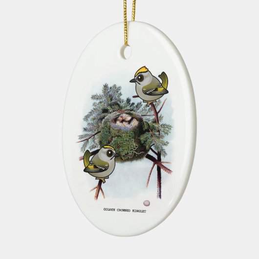 gouden kroonkroon Kinglet Keramisch Ornament (Links)