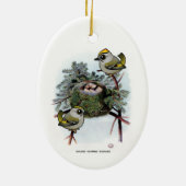 gouden kroonkroon Kinglet Keramisch Ornament (Achterkant)