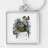 gouden kroonkroon Kinglet Sleutelhanger (Voorkant)