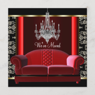 Gouden kroonluchter Black Damask Adreswijziging Aankondiging