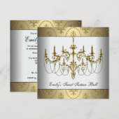 Gouden kroonluchter Classy Sweet Sixteen Ball Kaart (Voorkant / Achterkant)
