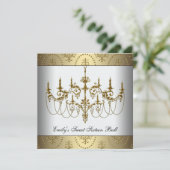 Gouden kroonluchter Classy Sweet Sixteen Ball Kaart (Staand voorkant)