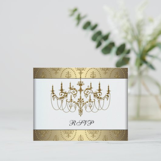 Gouden kroonluchter Classy Sweet Sixteen Ball RSVP (Staand voorkant)
