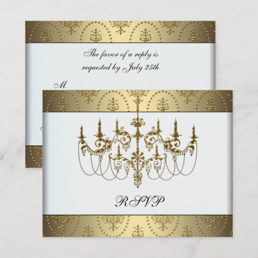 Gouden kroonluchter Classy Sweet Sixteen Ball RSVP (Voorkant / Achterkant)