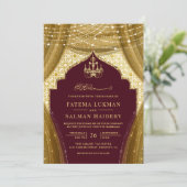 Gouden kroonluchter gordijn Bourgondië Moslim brui Kaart (Staand voorkant)