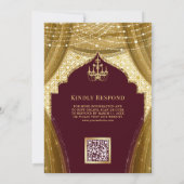 Gouden kroonluchter gordijn Bourgondië Moslim brui Kaart (Achterkant)