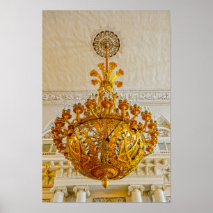 Gouden kroonluchter, Hermitage Museum, Rusland Poster
