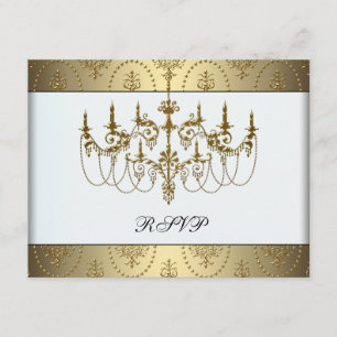 Gouden Kroonluchter Klasse Sweet Sixteen Bal RSVP Kaartje
