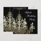 Gouden kroonluchter vrouwen Classy 50ste verjaarda Kaart (Voorkant / Achterkant)