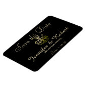 Gouden kroonluchters Zwart Posh Bruiloft Save the  Magneet (Linkerzijde)