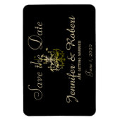 Gouden kroonluchters Zwart Posh Bruiloft Save the  Magneet (Verticaal)