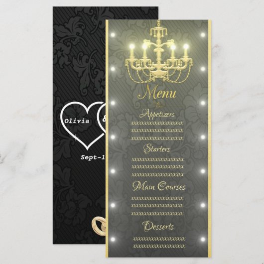 Gouden kroonluier menu (Voorkant / Achterkant)