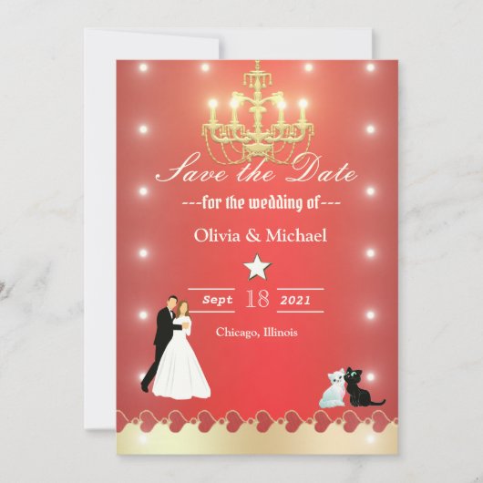 Gouden kroonluier save the date (Voorkant)