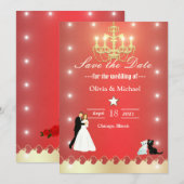 Gouden kroonluier save the date (Voorkant / Achterkant)