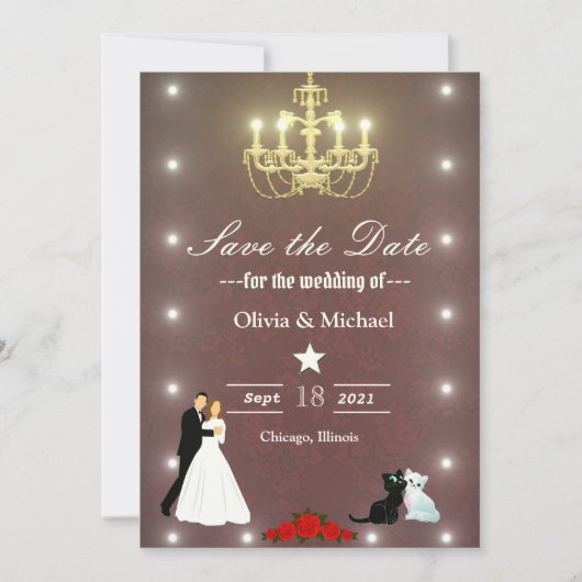 Gouden kroonluier save the date (Voorkant)