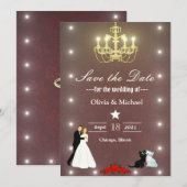 Gouden kroonluier save the date (Voorkant / Achterkant)