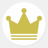 gouden kroonpictogram ronde sticker (Voorkant)