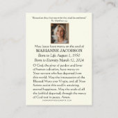 Gouden Kruis Bloemen Begrafenis Gebed Kaarten Plaatskaartje (Achterkant)