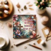 Gouden Kruis Bloemen Waterverf Hymne Christelijk P Feestdagenkaart