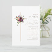 Gouden Kruis Bourgondië Bloemen Minimalistische Do Kaart (Staand voorkant)