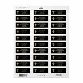 Gouden Kruis Classy Kerk Pastor Retouradres Etiket (Full Sheet)