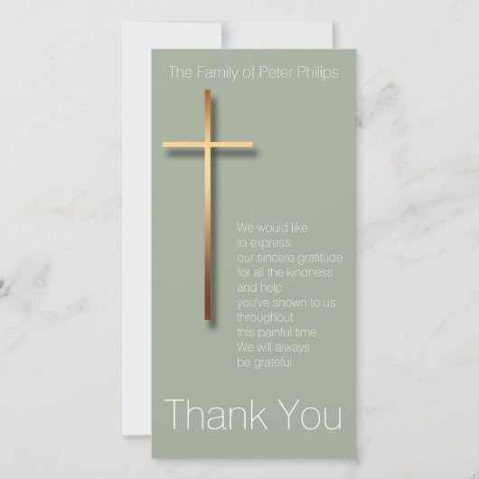 Gouden Kruis Dankbetuiging Bedankt Kies Kleur 2 (Voorkant)