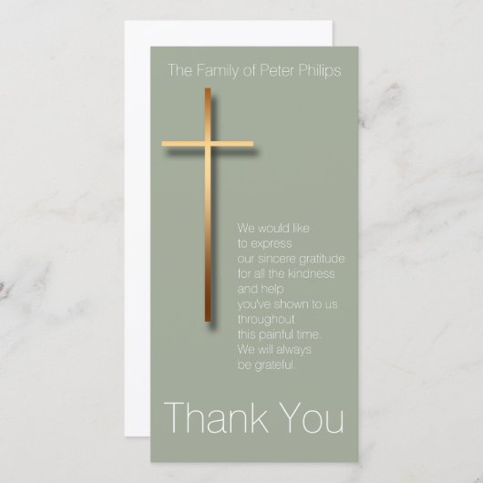 Gouden Kruis Dankbetuiging Bedankt Kies Kleur 2 (Voorkant / Achterkant)