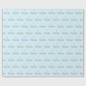 Gouden Kruis Doop Blauw patroon Christelijk Cadeaupapier (Vlak)