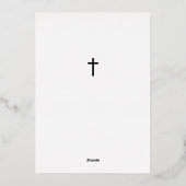 Gouden Kruis Doop Elegante Aankondiging & (Achterkant)