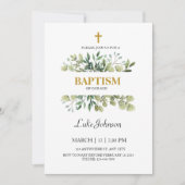 Gouden kruis doop kaart (Voorkant)