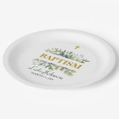 Gouden kruis doop papieren bordje (Gekanteld)