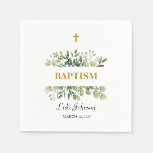 Gouden kruis doop servet