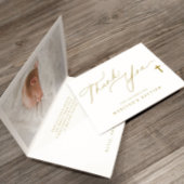 Gouden Kruis Elegante Fotodoop Bedankkaart