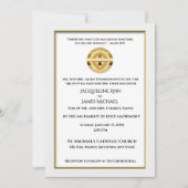 Gouden kruis en kelk katholieke bruiloft kaart (Voorkant)