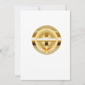 Gouden kruis en kelk katholieke bruiloft kaart (Achterkant)