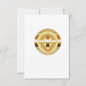 Gouden kruis en kelk katholieke bruiloft save the date (Achterkant)